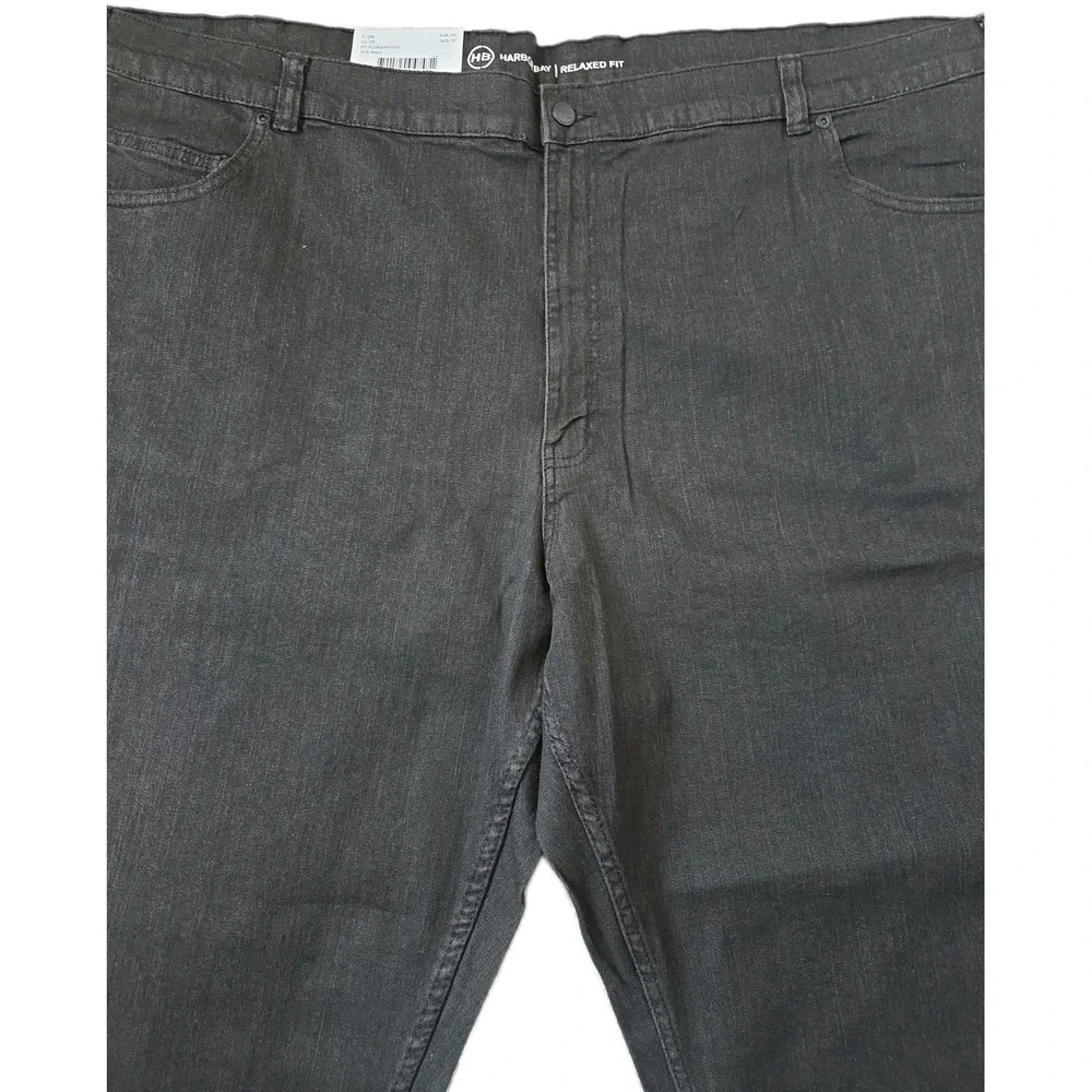 NWT Harbor Bay Men's Black Relaxed Fit Stretch Denim Jeans Big & Tall 54x28 DXL